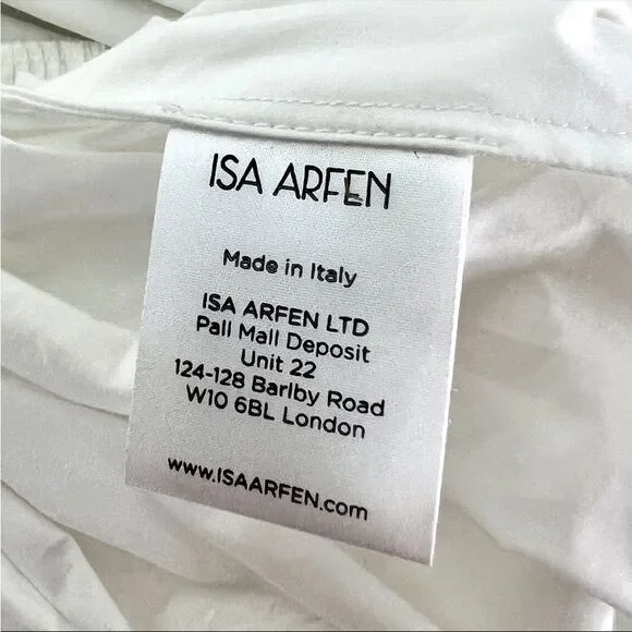 NWT Isa Arfen ‘Vera’ Peplum Cotton Puff Sleeve Top